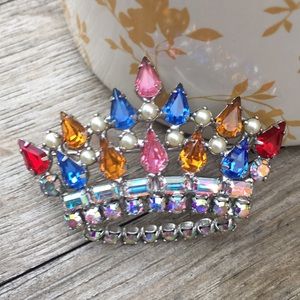 Vintage Crown Brooch  - signed B David